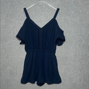 Abercrombie & Fitch Navy Spring Cold Shoulder Shorts Romper S